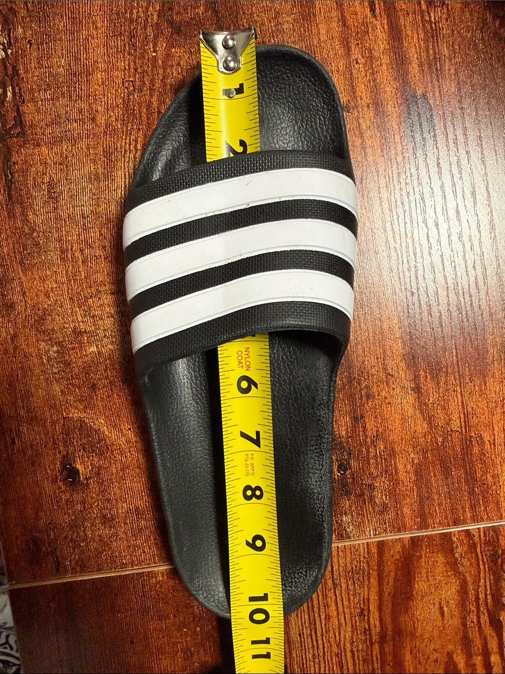 adidas Black and White Adilette Slide Sandals - Picture 4 of 4